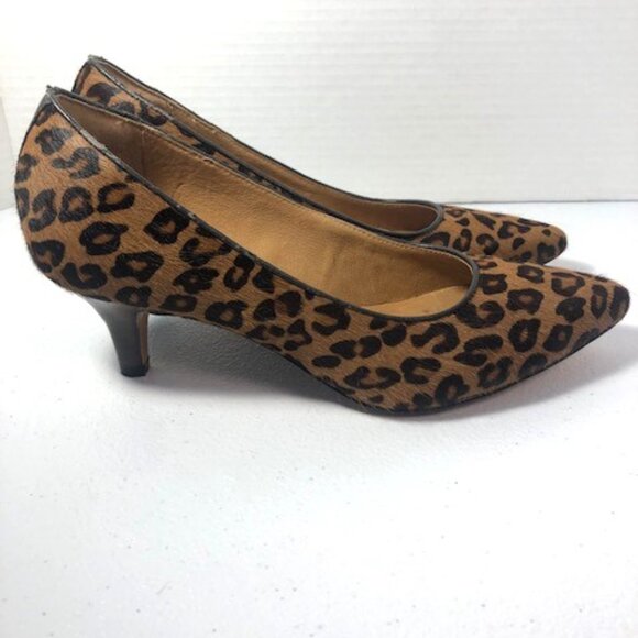 Clarks Indigo shoes heels womens' size 7M leopard print business evening wear - Picture 1 of 16